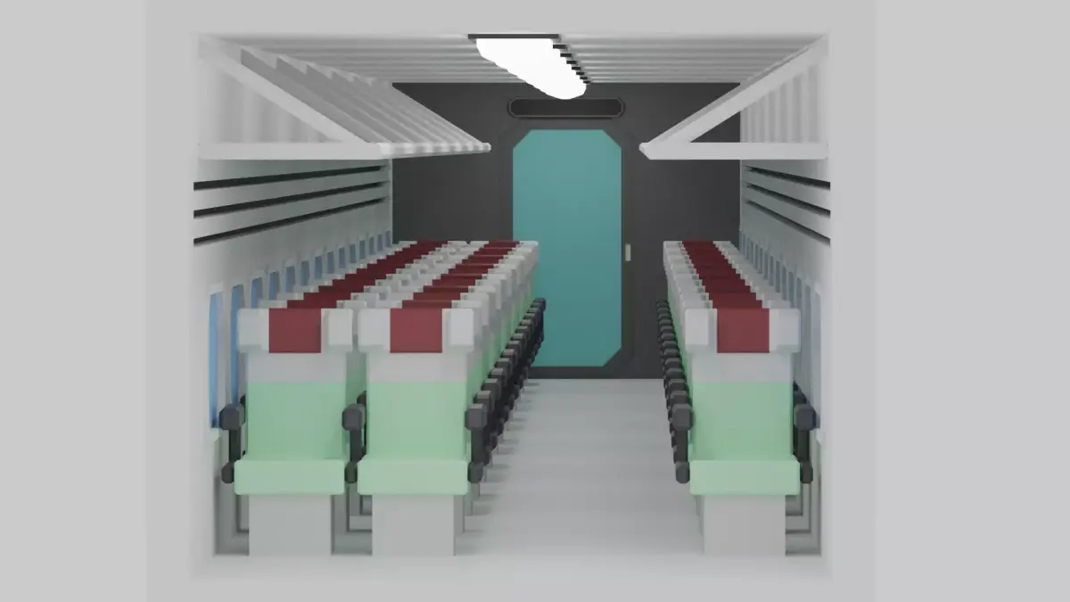 Cartoon High Speed Train Carriages Interior 3D model