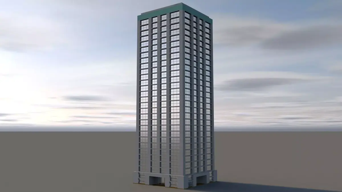 Game Ready Office Building Apartment Low-poly 3D model