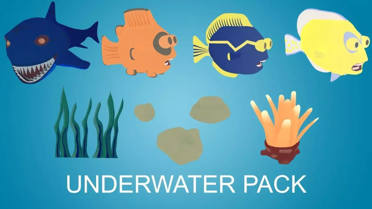 Underwater Pack Low-poly 3D model