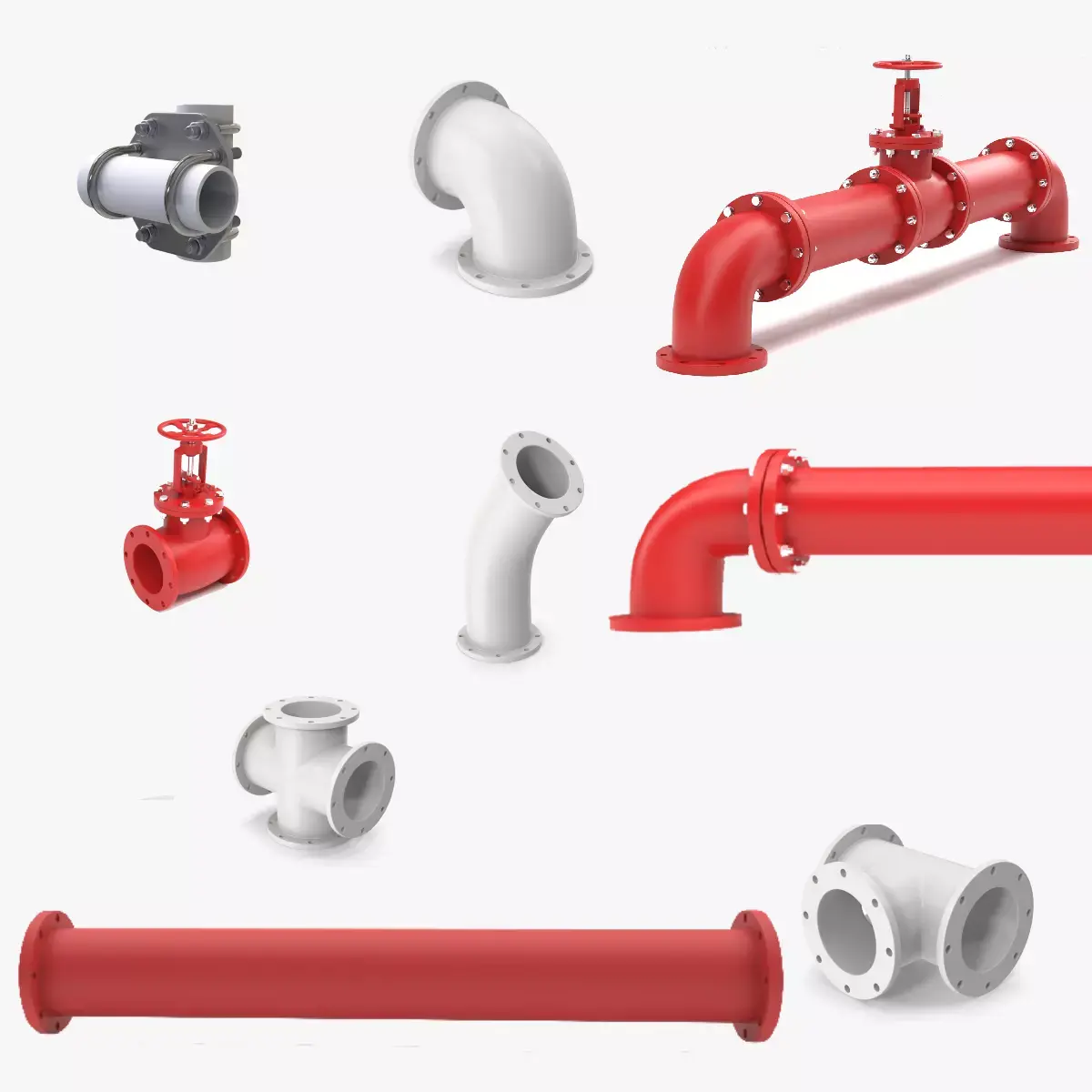 Industrial Pipes Collection High Quality 3D model