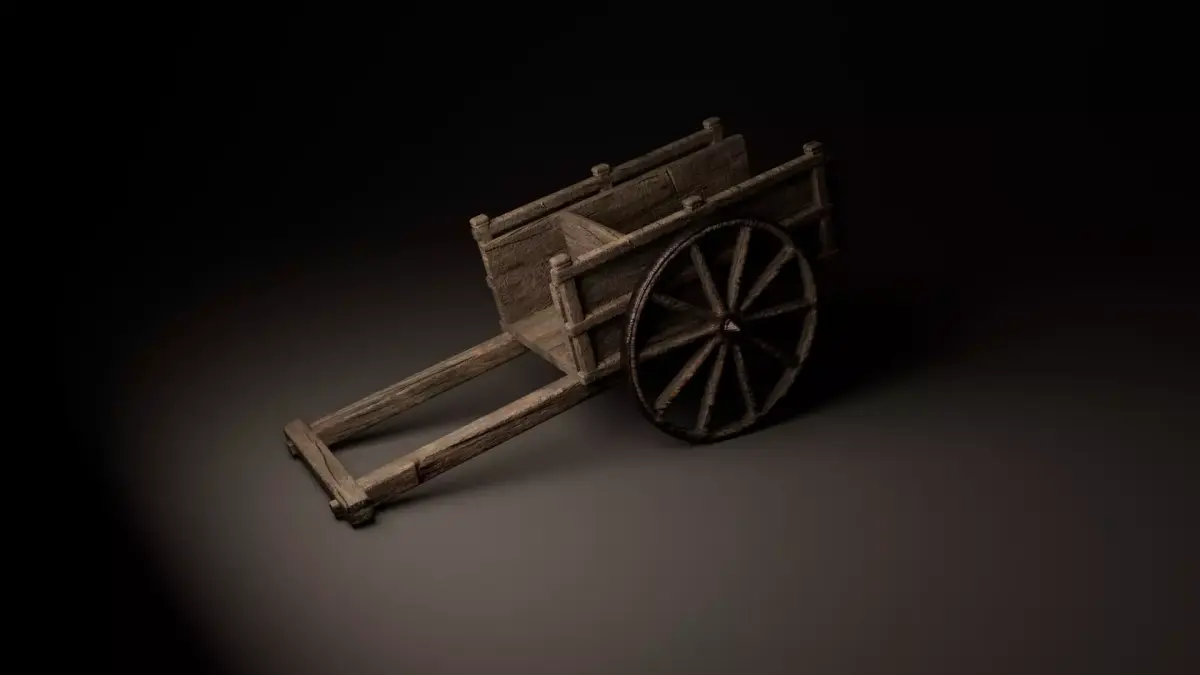 Bullock Cart Low-poly 3D model