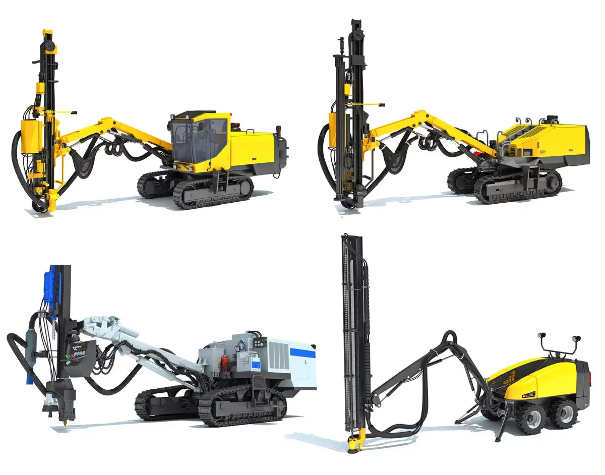 Mining Drill Rig Equipment Collection  3D Model Pack purchase