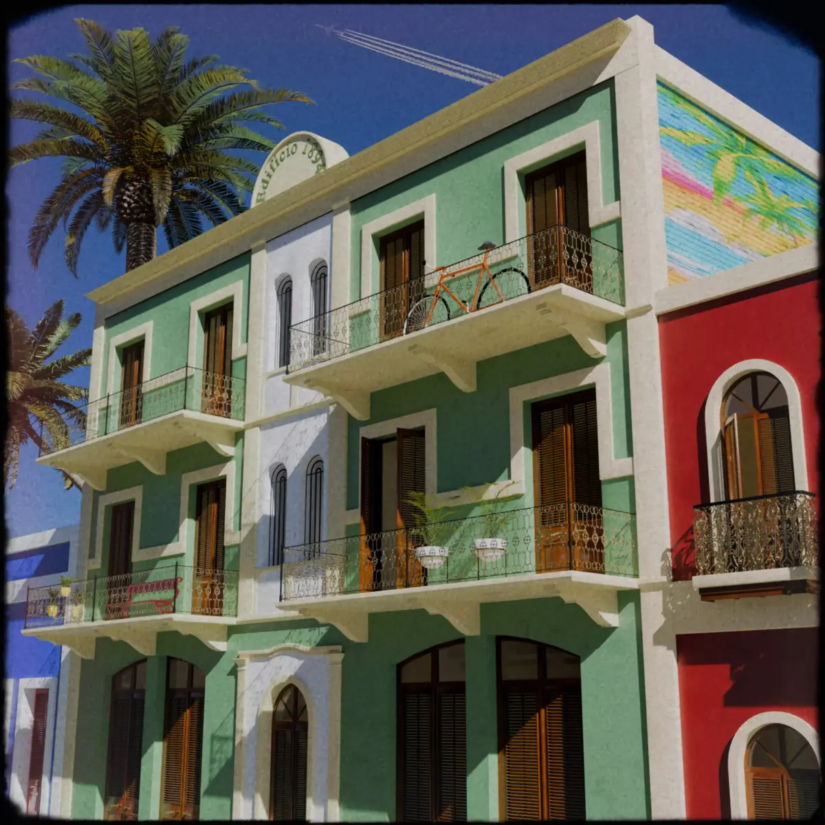 Old San Juan Town house 3 3D model