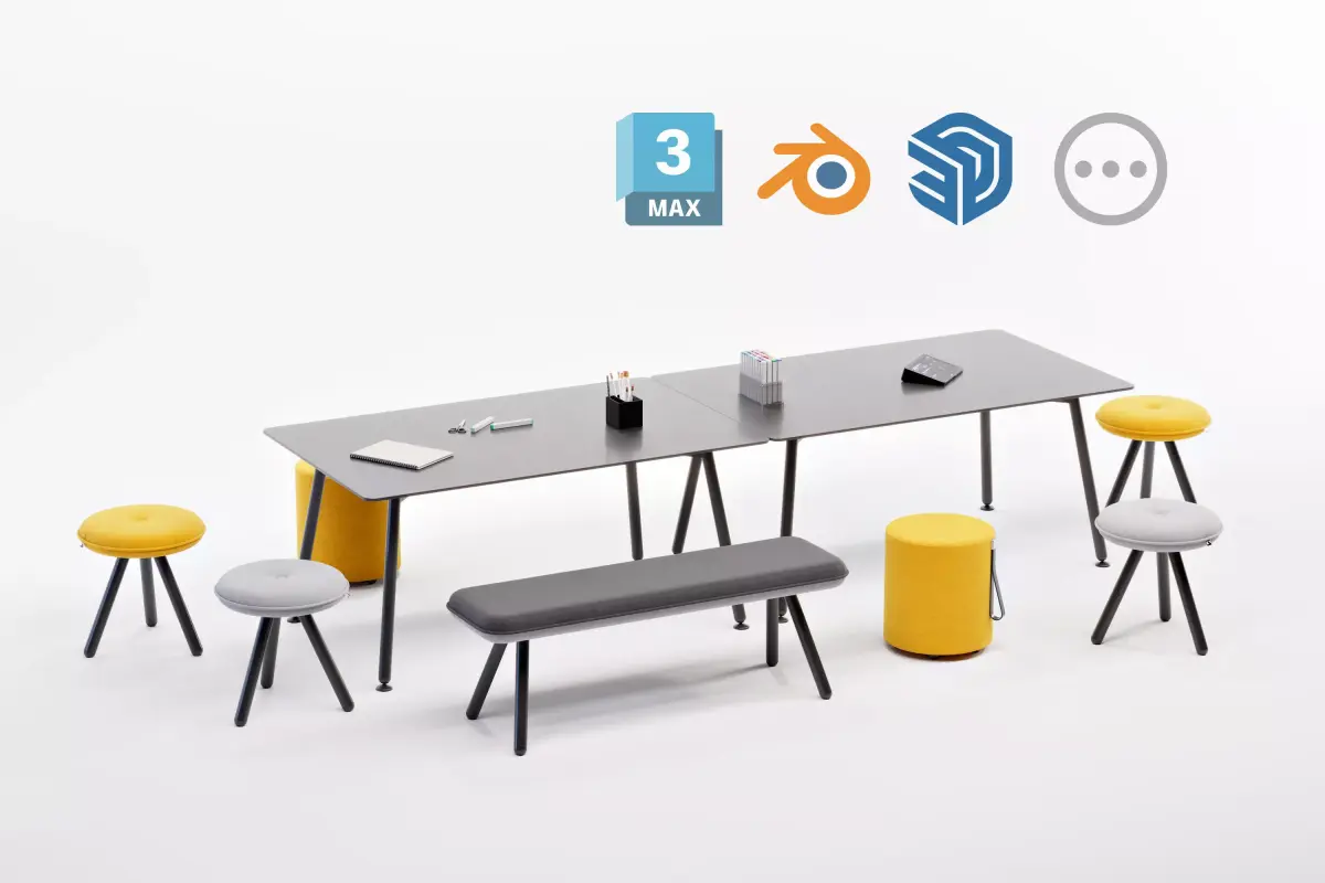 Meeting Table Set - NET WORK PLACE by Koenig Neurath 3D model