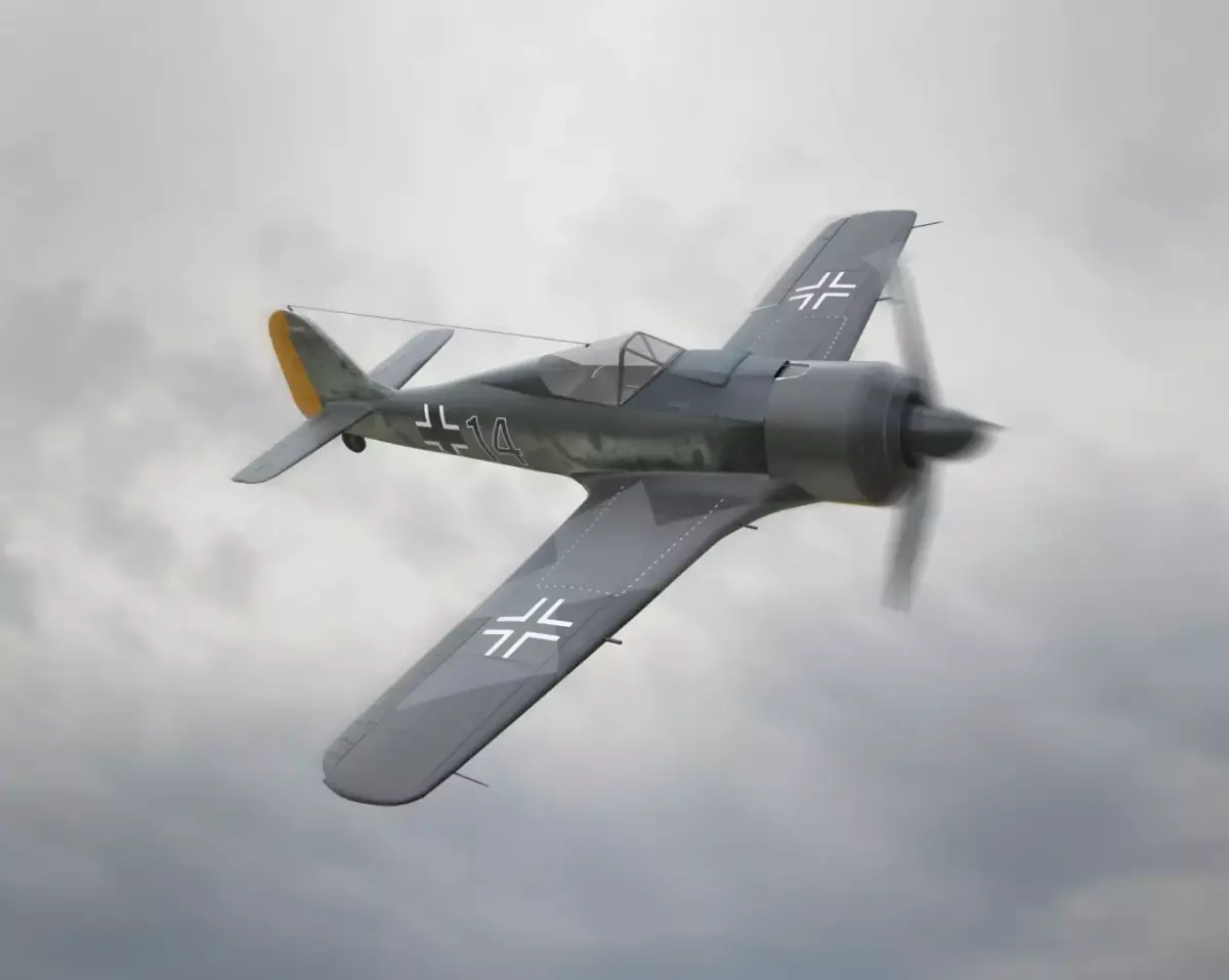 Focke Wulf Fw 190 Plane Low-poly 3D model