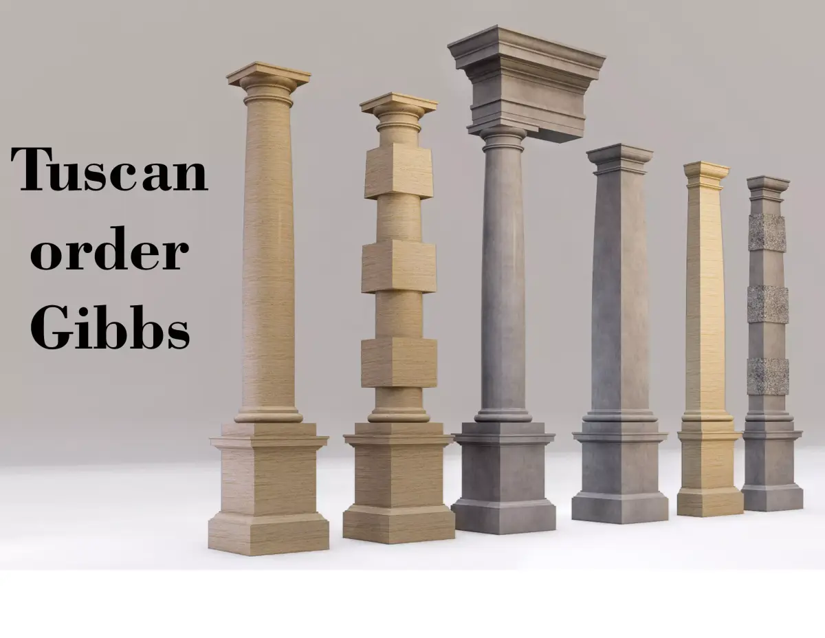 Tuscan column with pedestal and entablature Tuscan Order Gibbs  3D model