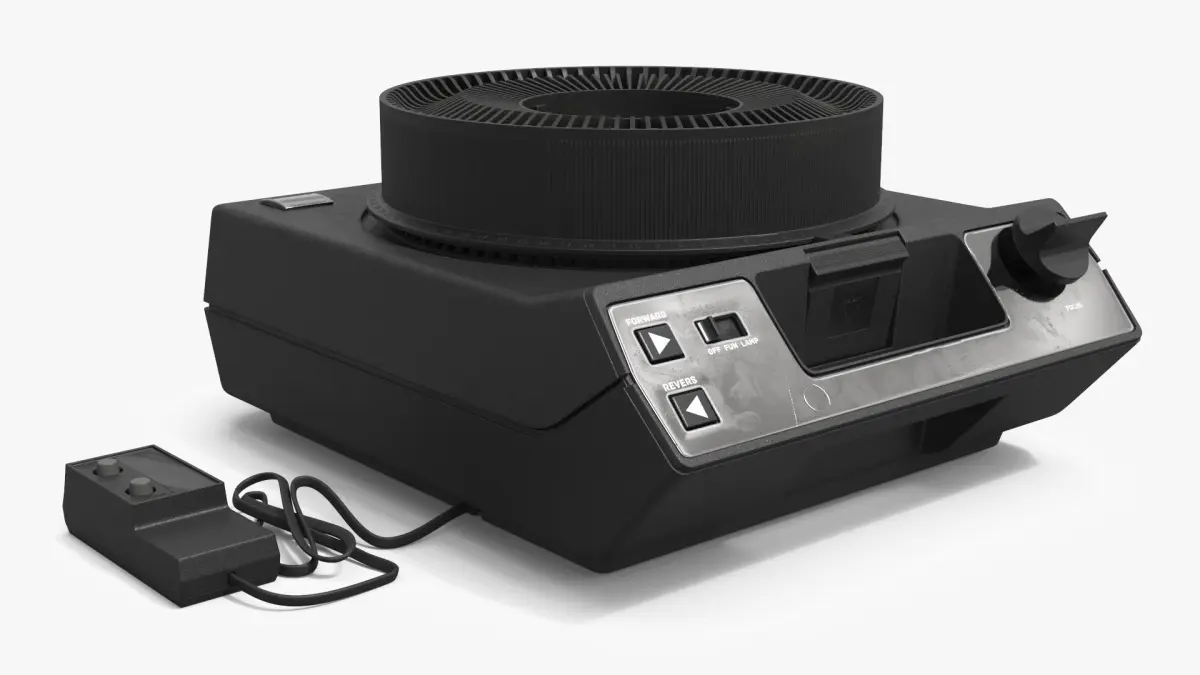 Vintage Circular Slide Projector Black 3D model