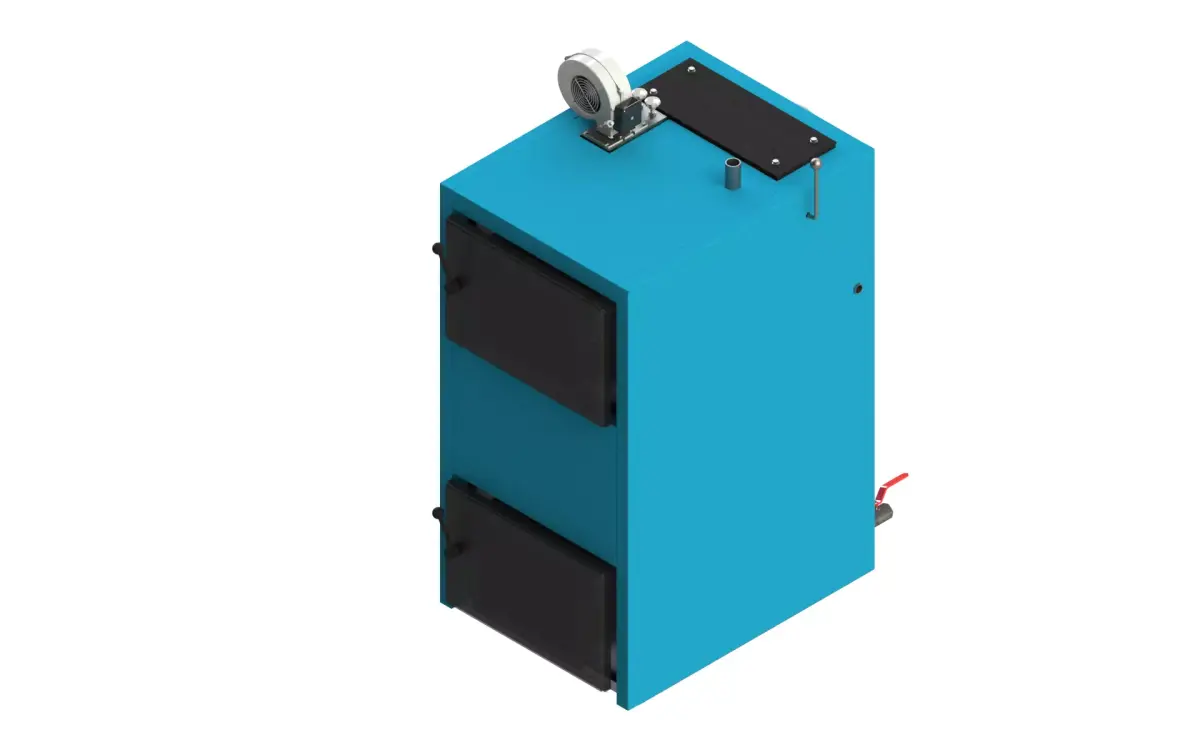 Solid fuel pyrolysis boiler SOLIDWORKS Flow Simulation 3D model