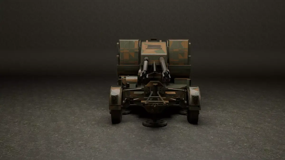 Oerlikon GDF 35 mm Twin Cannon 3D model