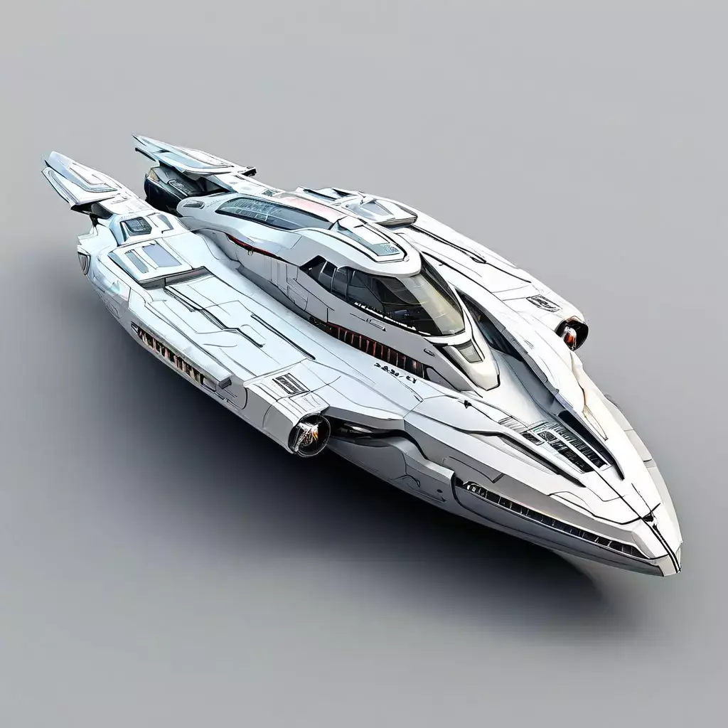 Scifi Starship Explorer SA39C1 Low-poly 3D model