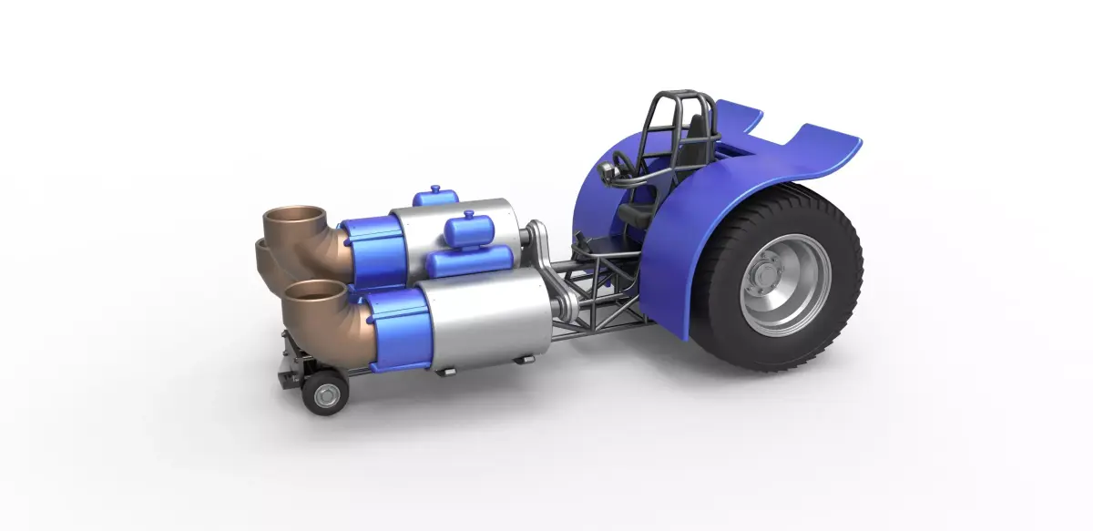 Pulling tractor with 3 jet engines Scale 1 to 25 3D print model