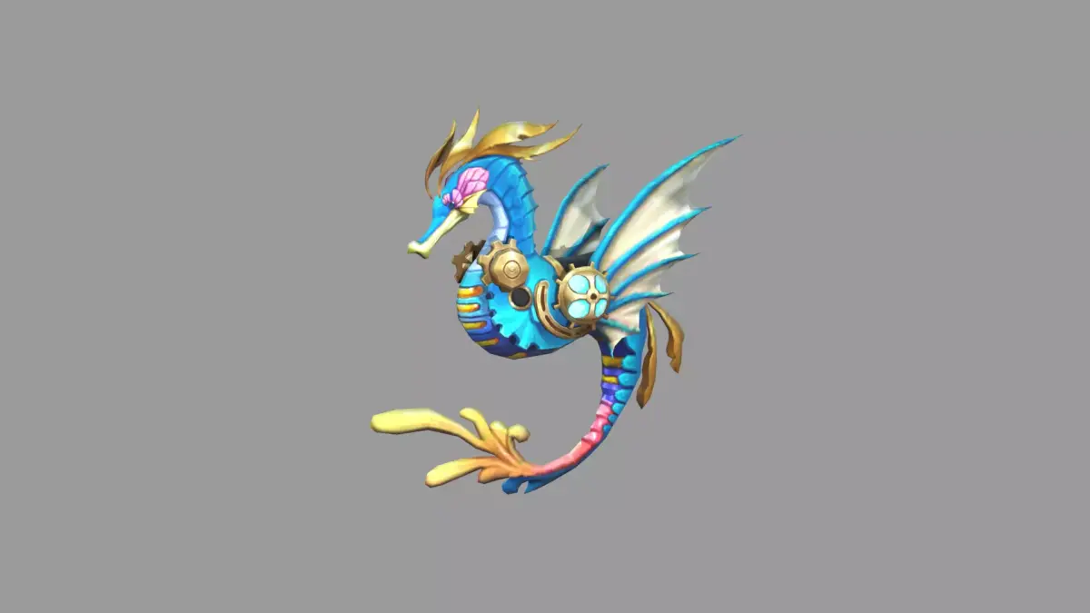 SeaHorse Mech Fantasy Nature Low Poly Low-poly 3D model