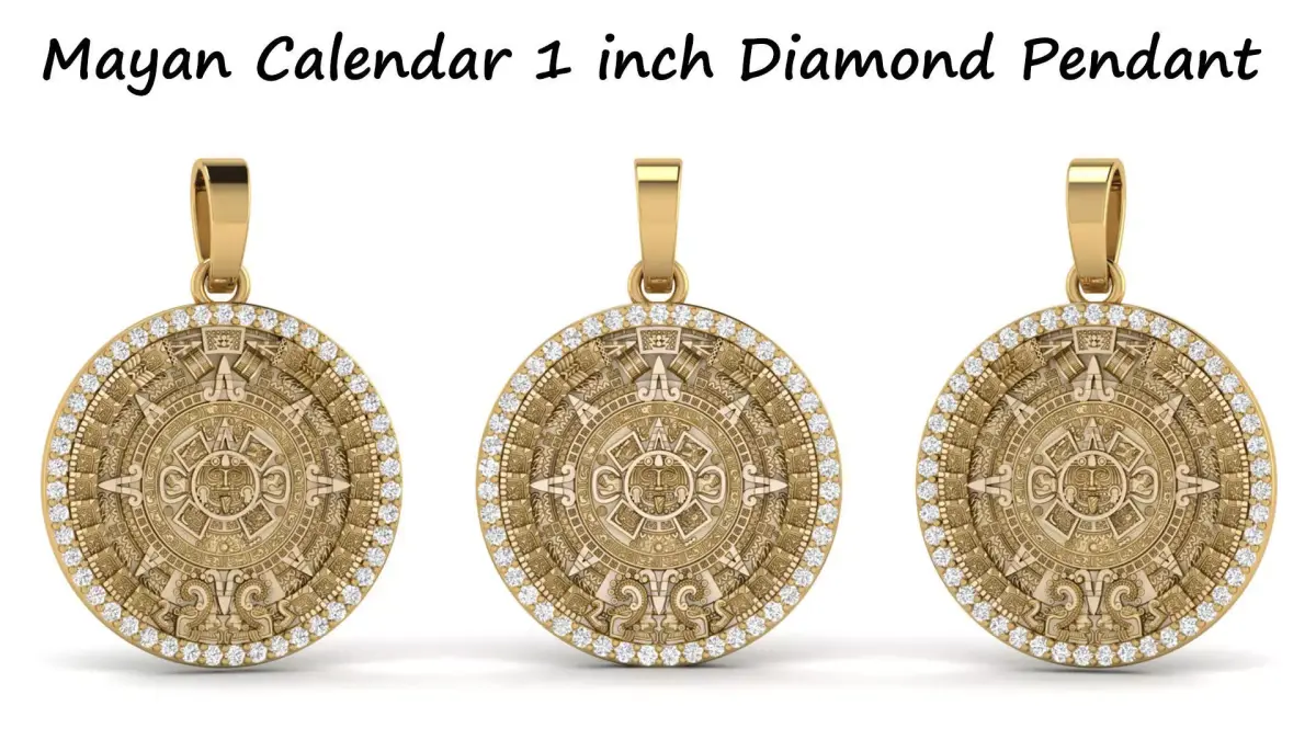 Mayan Calendar 1 inch Diamond Pendant 3D print model