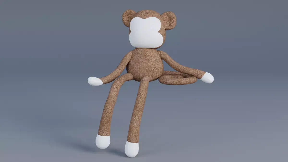 Monkey Toy Low-poly 3D model