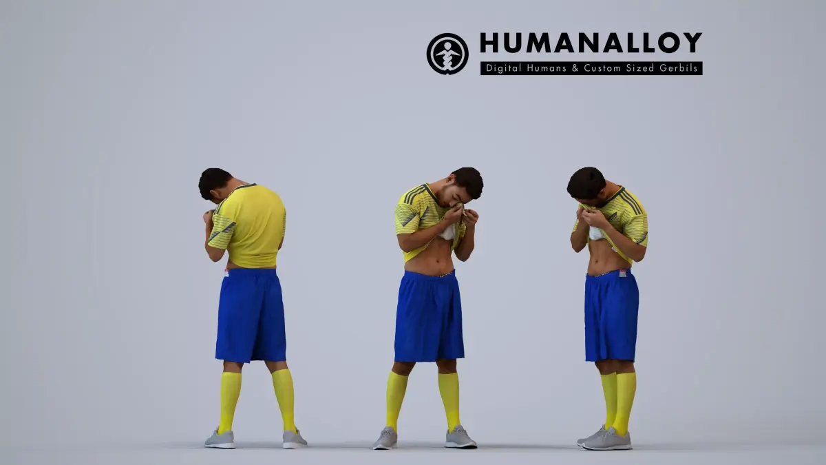 00467Xavier008 - Adult Caucasian man exercising in athletic 3D model