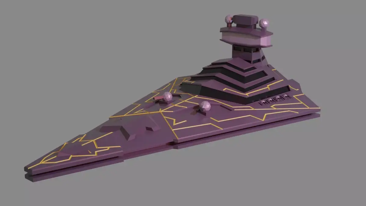 spaceship low poly game ready star wars ship Low-poly 3D model