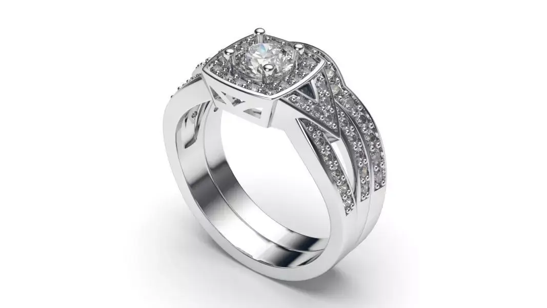 solitaire with ring sizes  8 part S93 3D print model