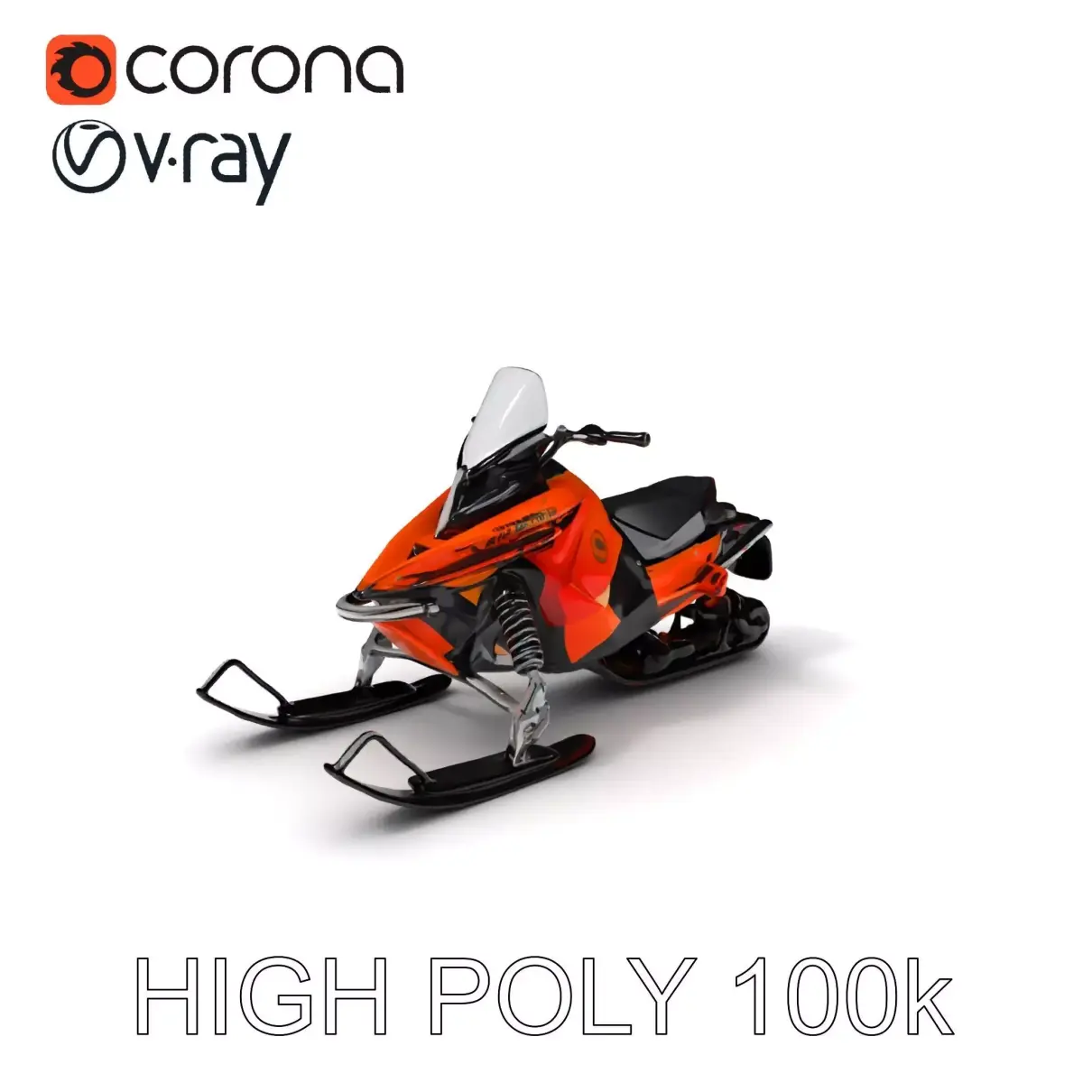 Snowmobile Model Pack with Detailed Design Low-poly 3D model