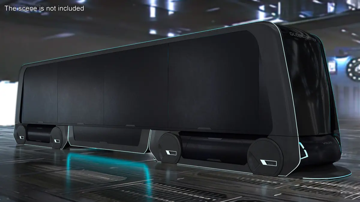 Futuristic Volvo Autonomous Carrier Rigged for Cinema 4D 3D model