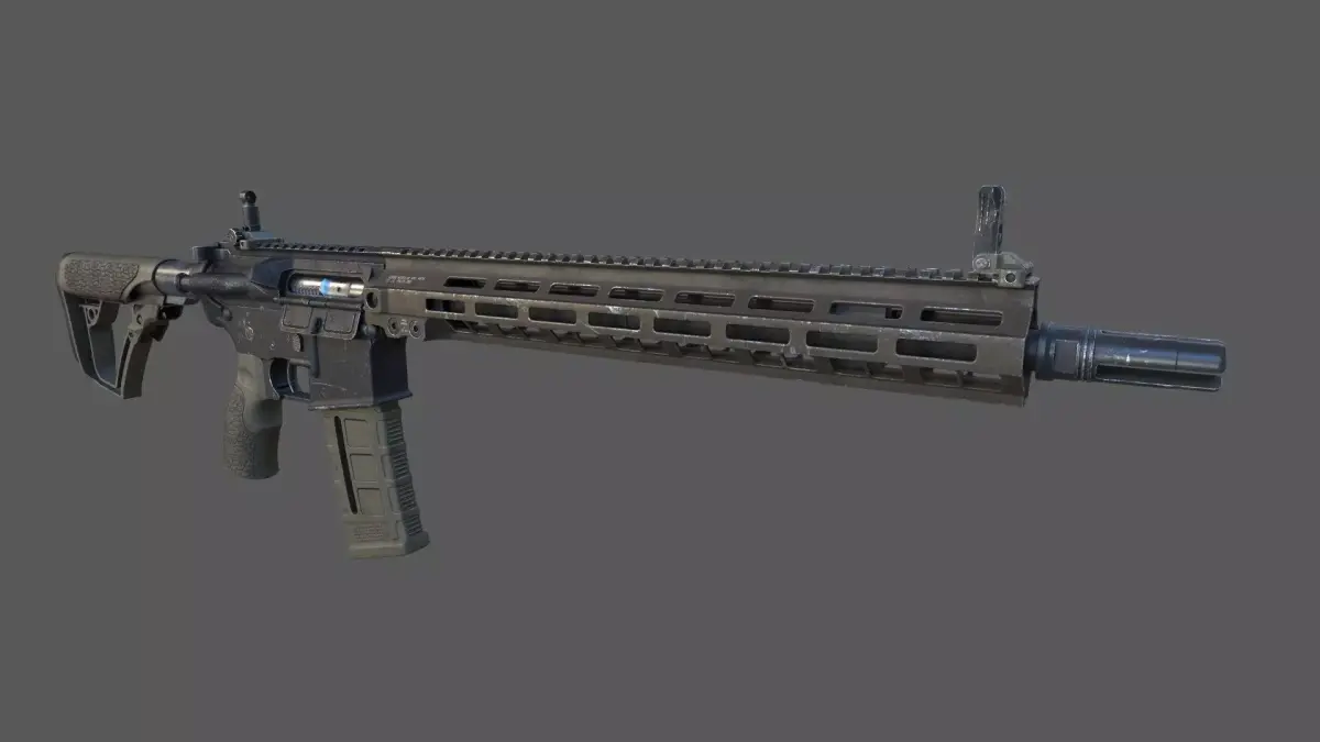 Carbine M4A1 Assault Rifle MK18 Low-poly 3D model