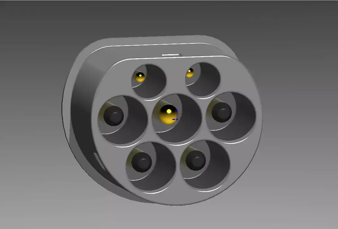 Type 2 Mennekes plug up to 480V 3 phase 63A or 1 phase 70A  3D print model