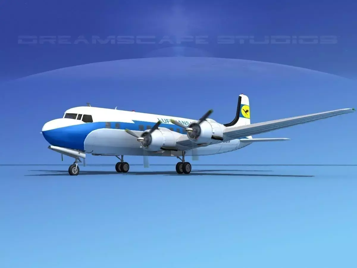 Douglas DC-6 Lufthansa 3D model