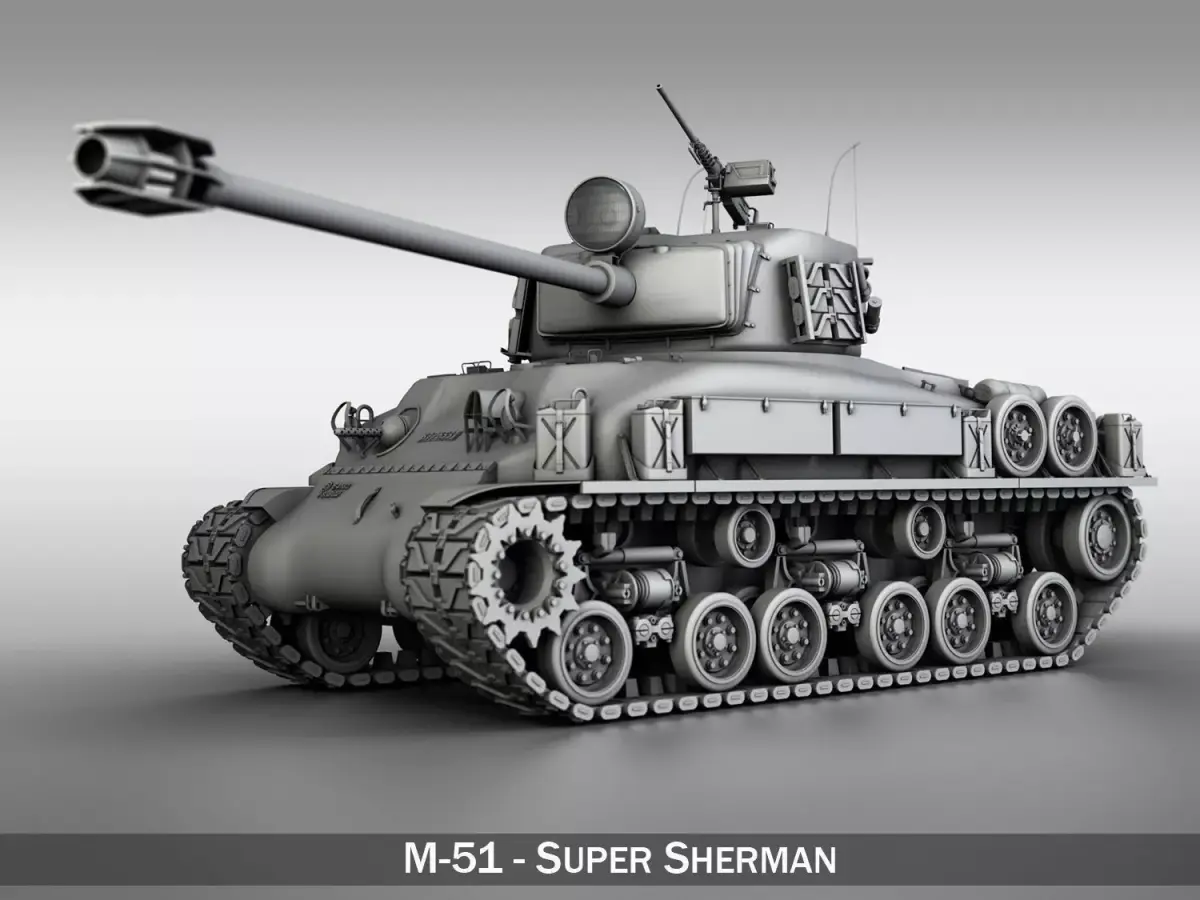 M-51 Super Sherman  3D model