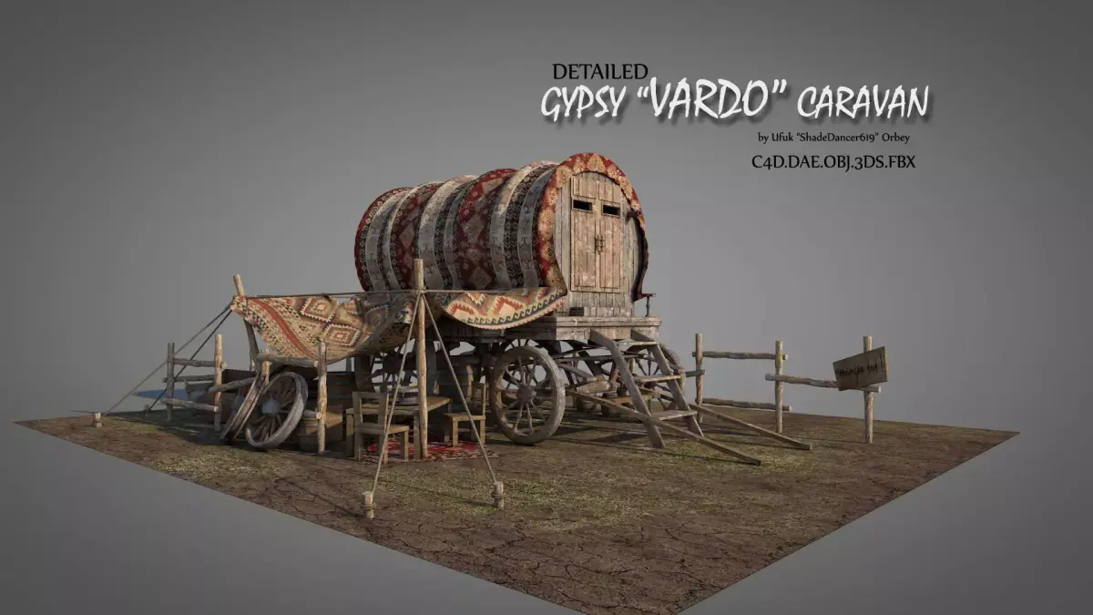 Gypsy Vardo Caravan 3D model