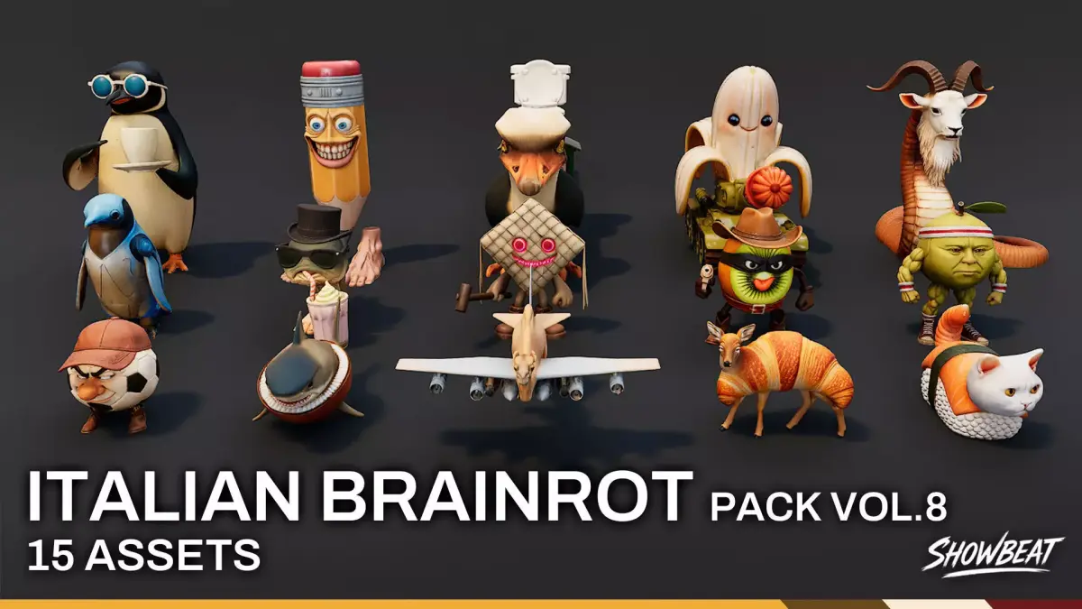 Italian Brainrot Pack VOL8 Low-poly 3D model