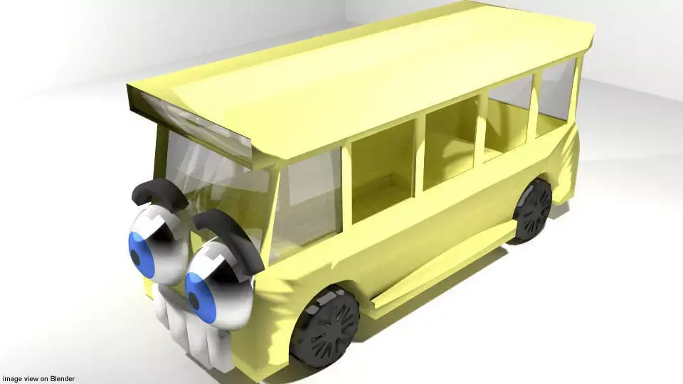 Cartoon Vehicle - Bus 3D model