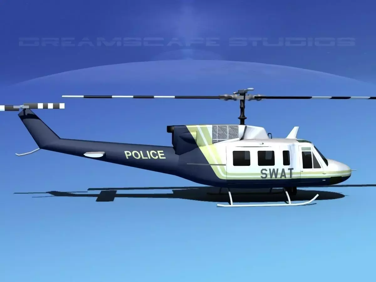 Bell 212 V09 Police SWAT 3D model