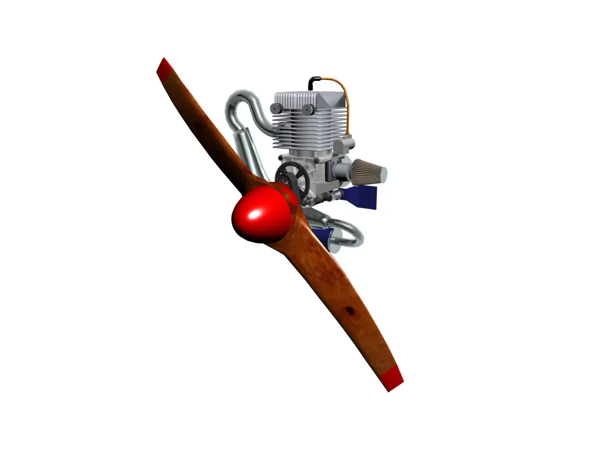 Two-stroke air-cooled engine 3D model