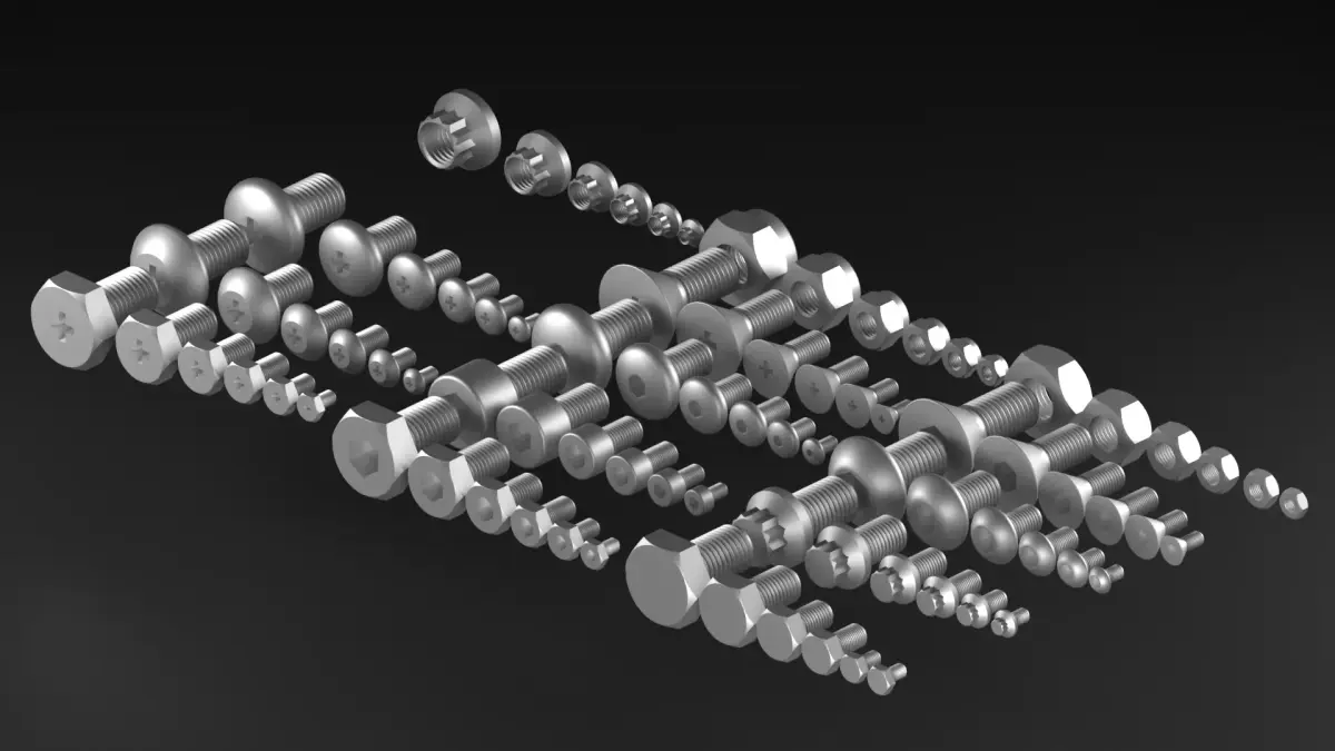 Bolts And Nuts Collection 3D model buy