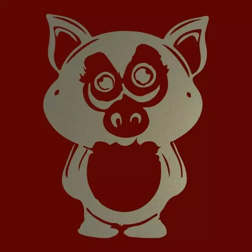 2d vectors DXF EPS Pig 3D model