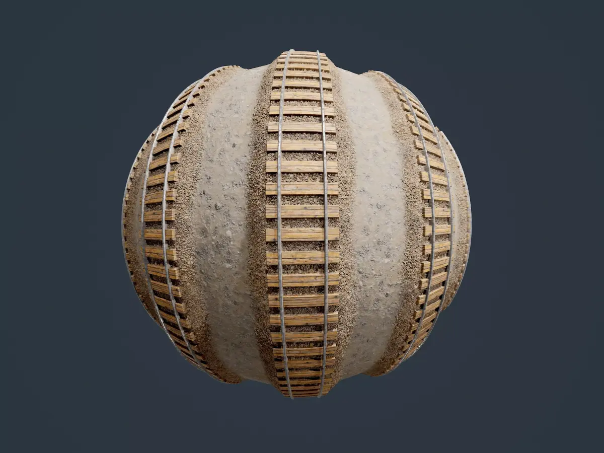 Train Tracks Seamless PBR Texture 02 Texture