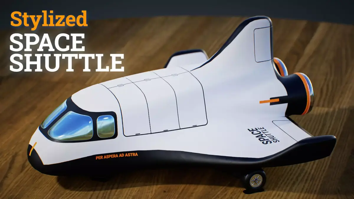 Stylized space shuttle  Low-poly 3D model