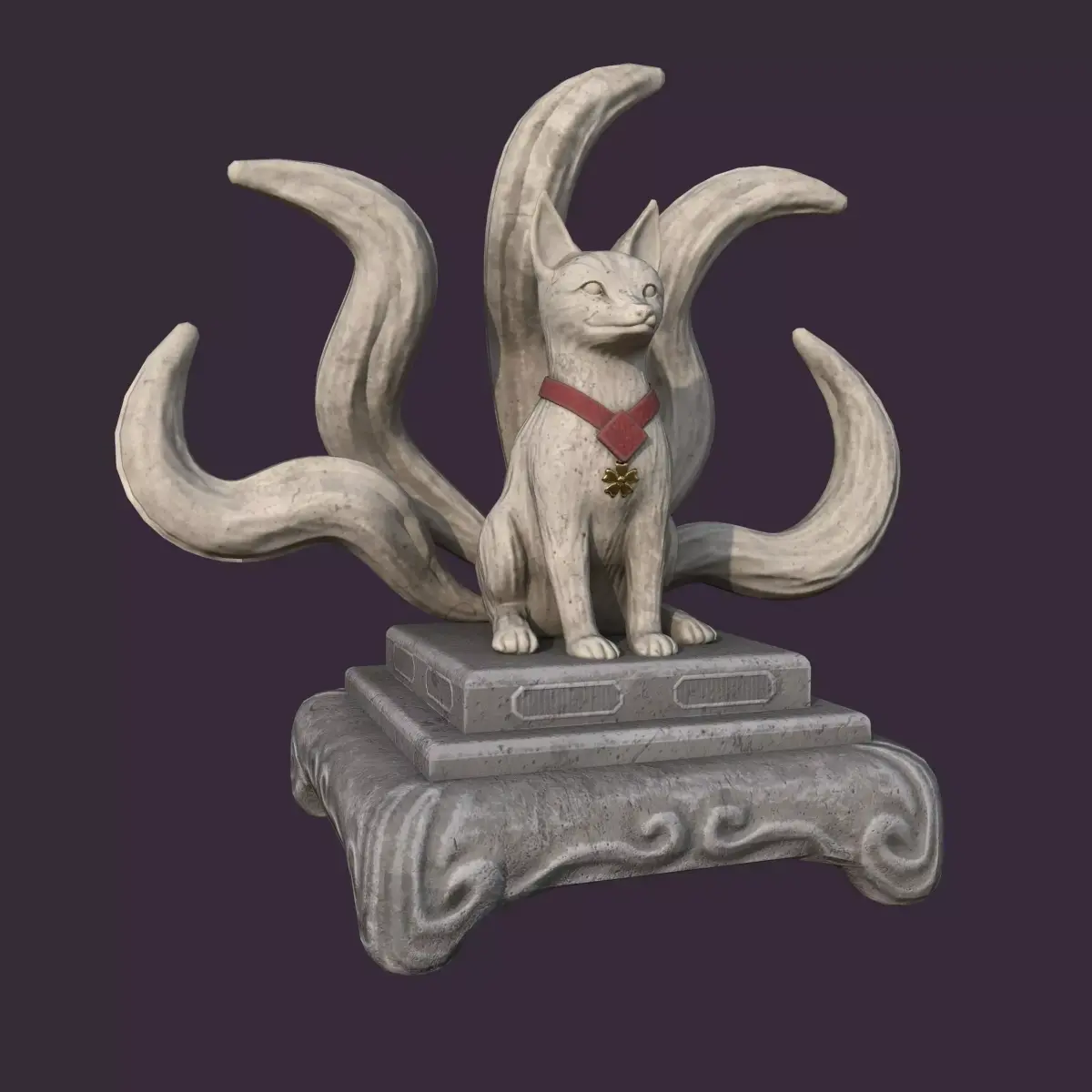 Japanese Fox Statue 3D model
