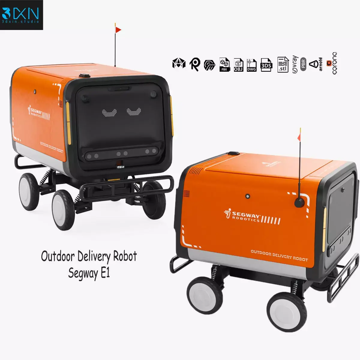 Delivery Robot in Outdoor by Segway E1 3D model