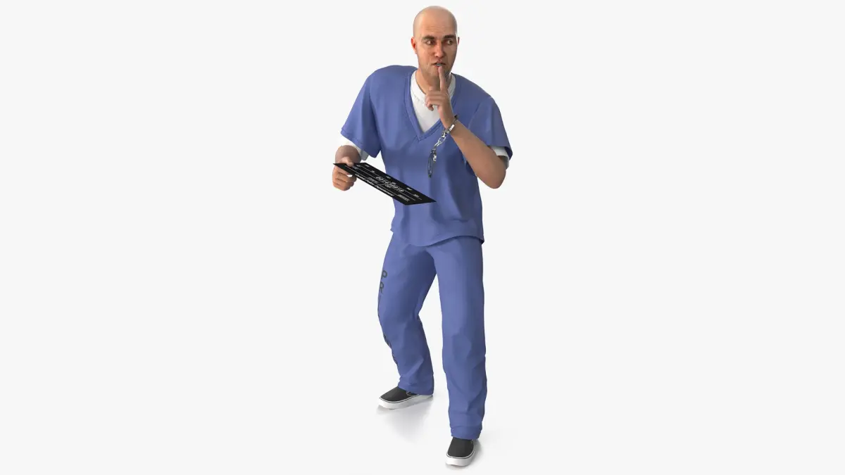 Prisoner in Blue Uniform Rigged  purchase 3D model