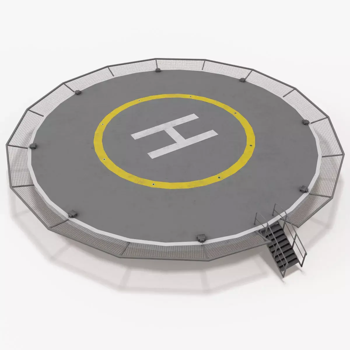 Helipad Round --321-- Low-poly 3D model