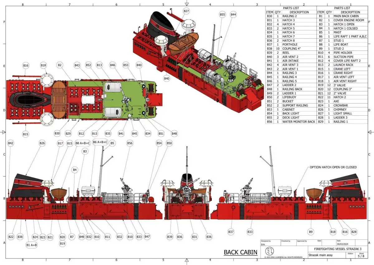 Firefighting boat Strazak 3 Part 1 of 6 group B 3D print model