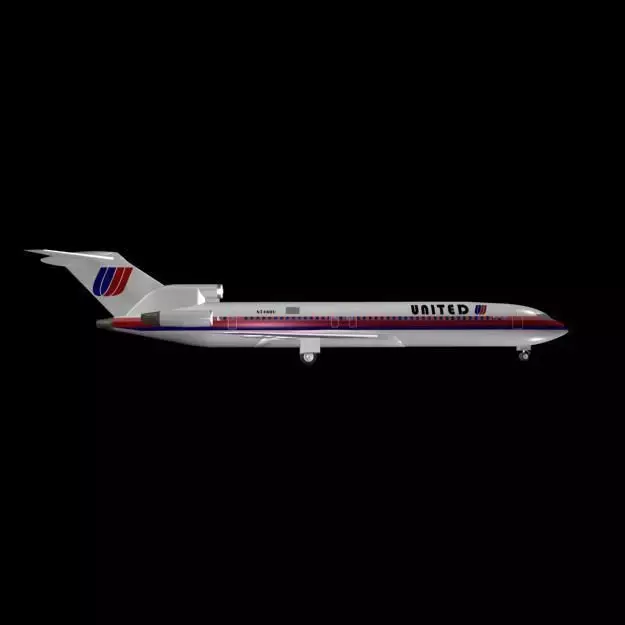 United Airlines 727 - 200 3D model