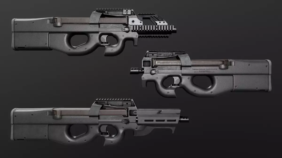FN P90 Sub Machine Gun Low-poly 3D model