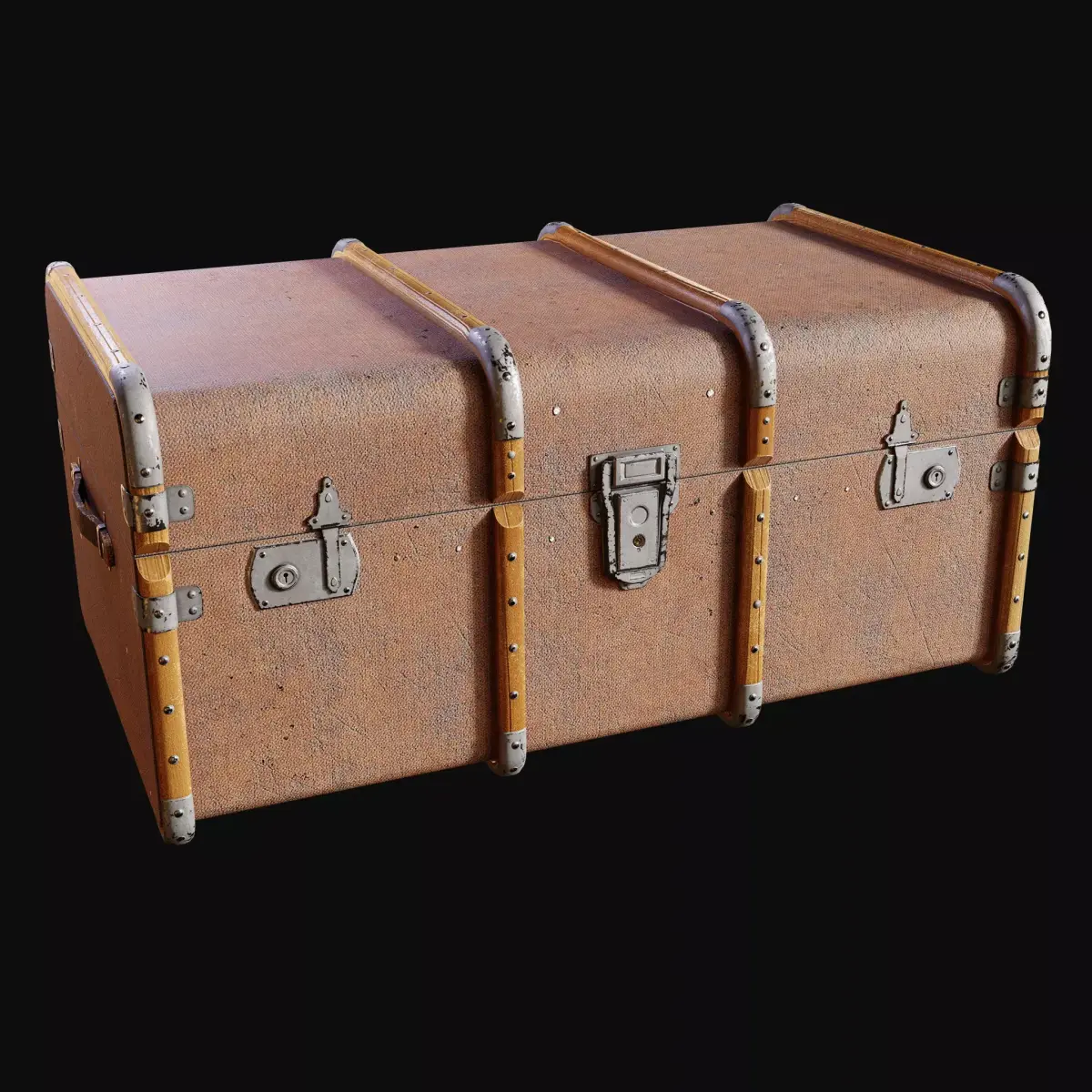 Short Steamer Trunk Plain Free 3D model
