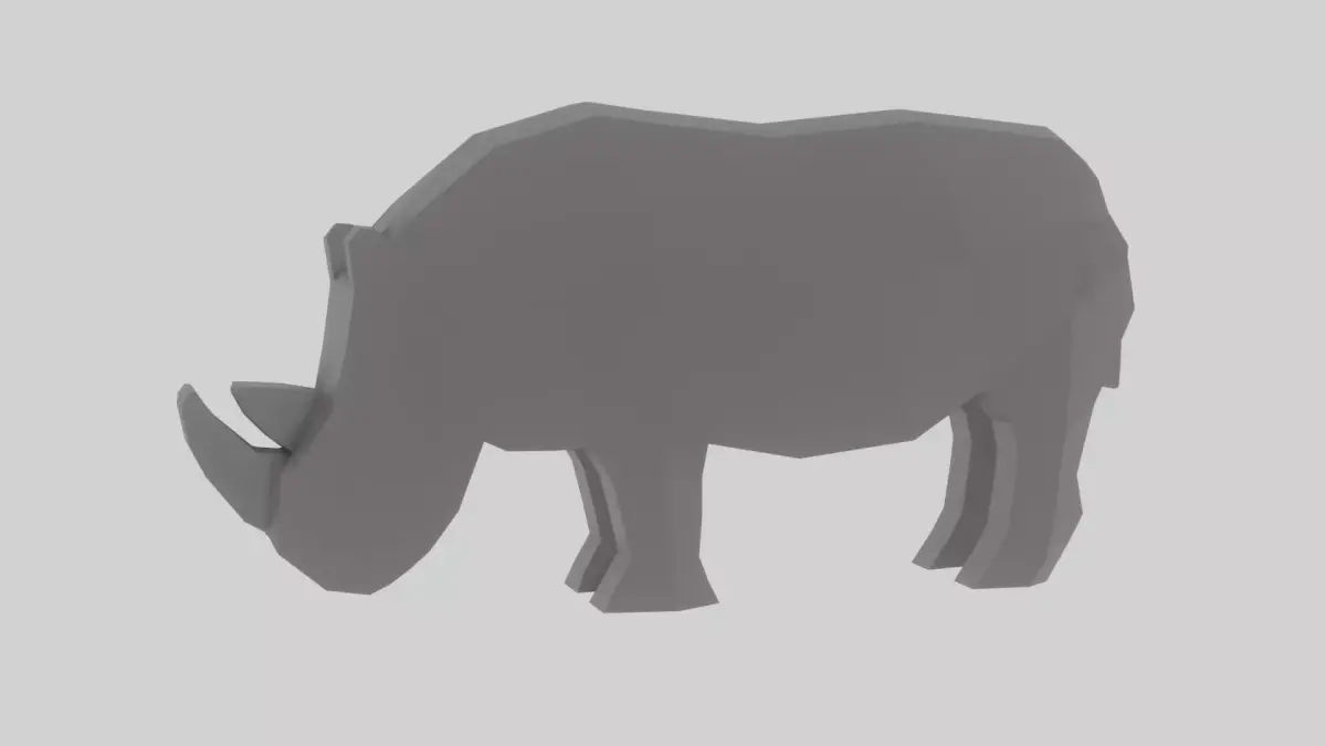Rhino rhinoceros Free low-poly 3D model