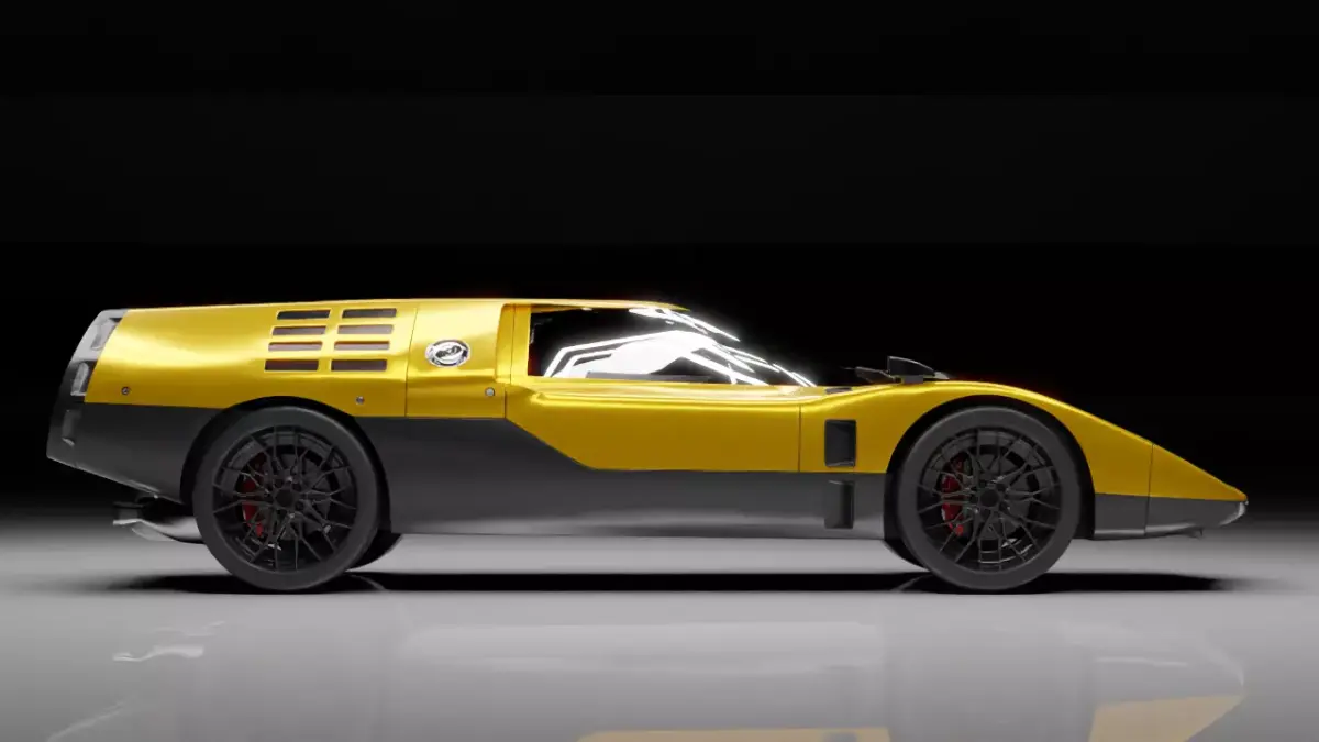 Futuristic Retro Supercar Rigged Sci-Fi Concept Vehicle  3D model