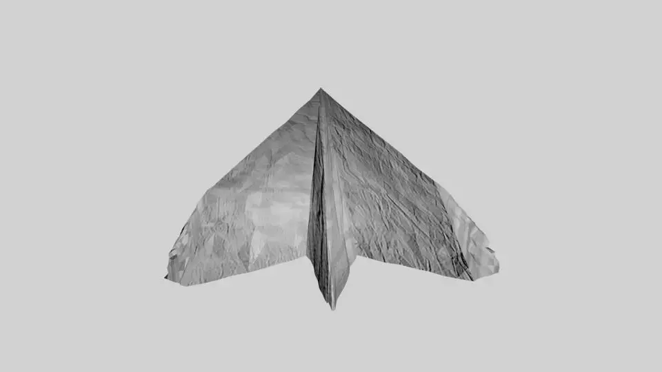 Crumpled Paper Plane Free low-poly 3D model