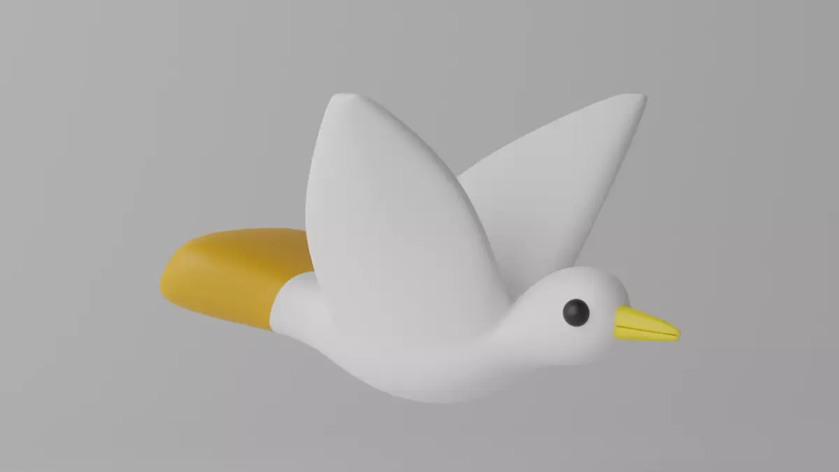 Cartoon Cute Bird 1 3D model
