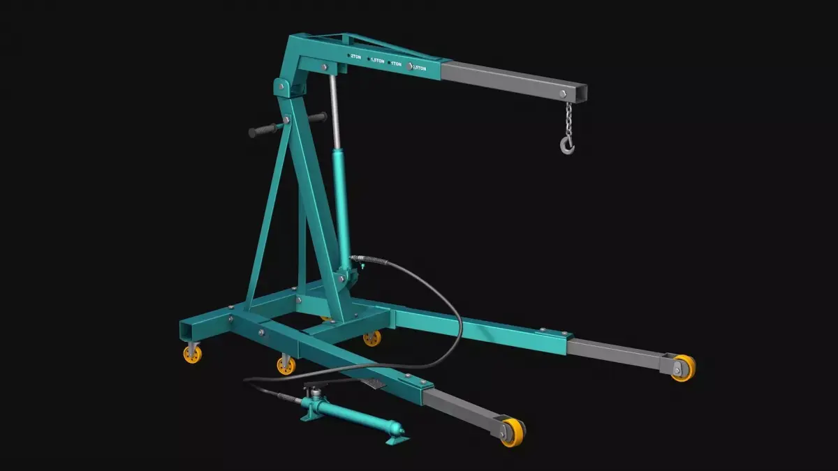 Hydraulic folding crane R2 3D model