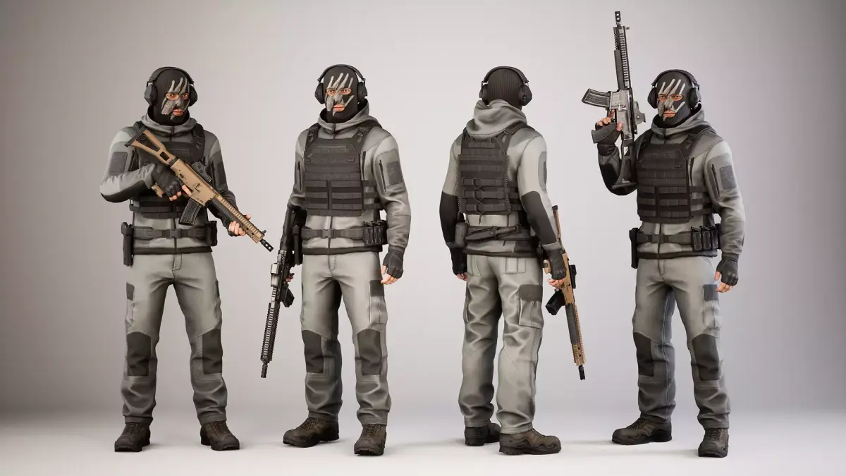 Casual Soldier 10 Low-poly 3D model